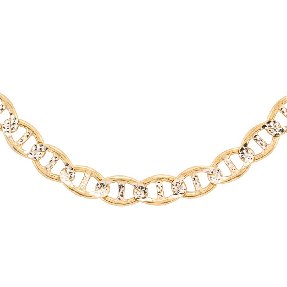 Oromagnifico Mariner Link Chain Two-tone Diamond-cut. Sterling Silver and 14K Yellow Gold. at Sears.com