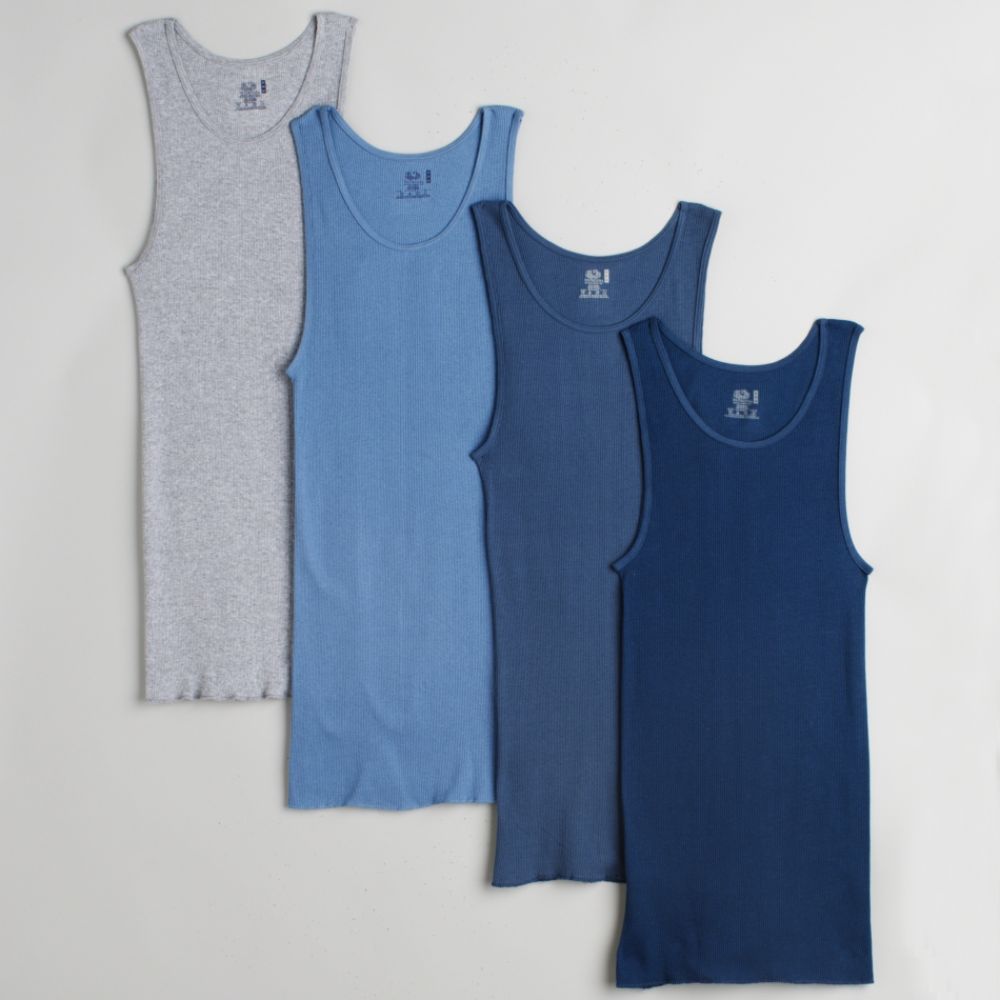 Hanes Men's Sleeveless 4 Pack Rib Knit