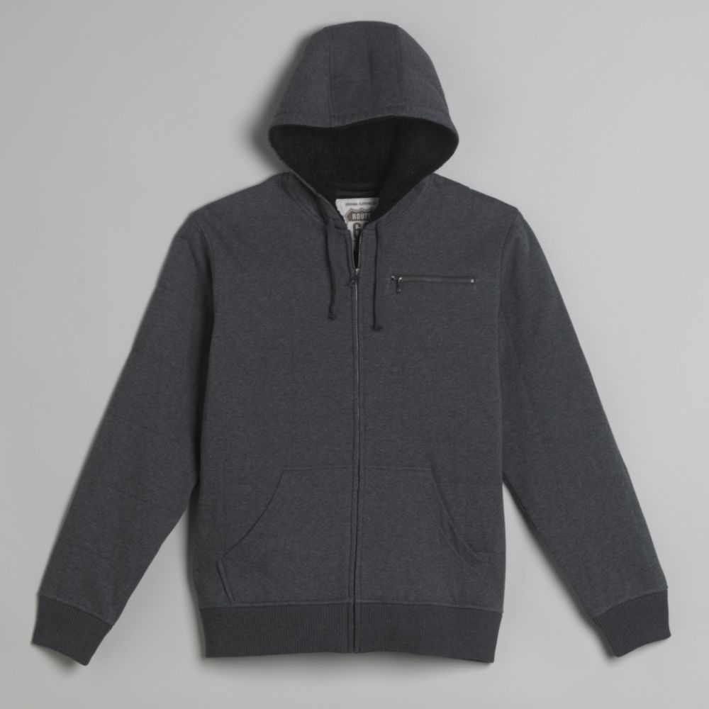 Route 66 Men's Quilted Full Zip Hooded Sweatshirt Jacket