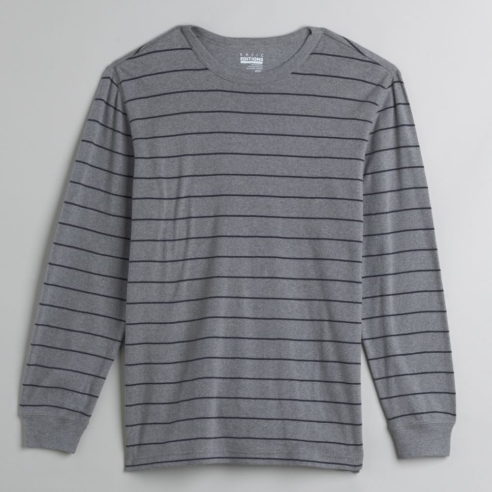 Basic Editions Men's Big & Tall Long Sleeve Crew Neck T-Shirt