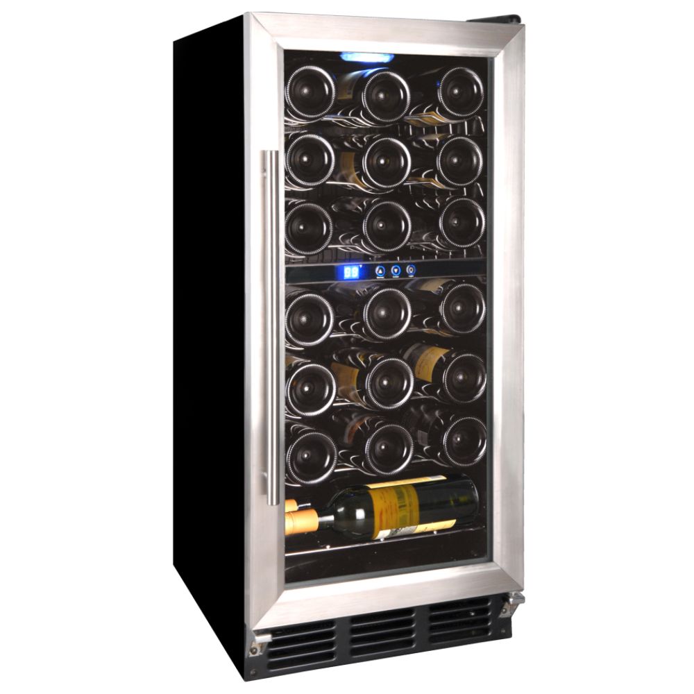 Vinotemp 32 Bottle Wine Cooler. Black cabinet with Stainless Steel door