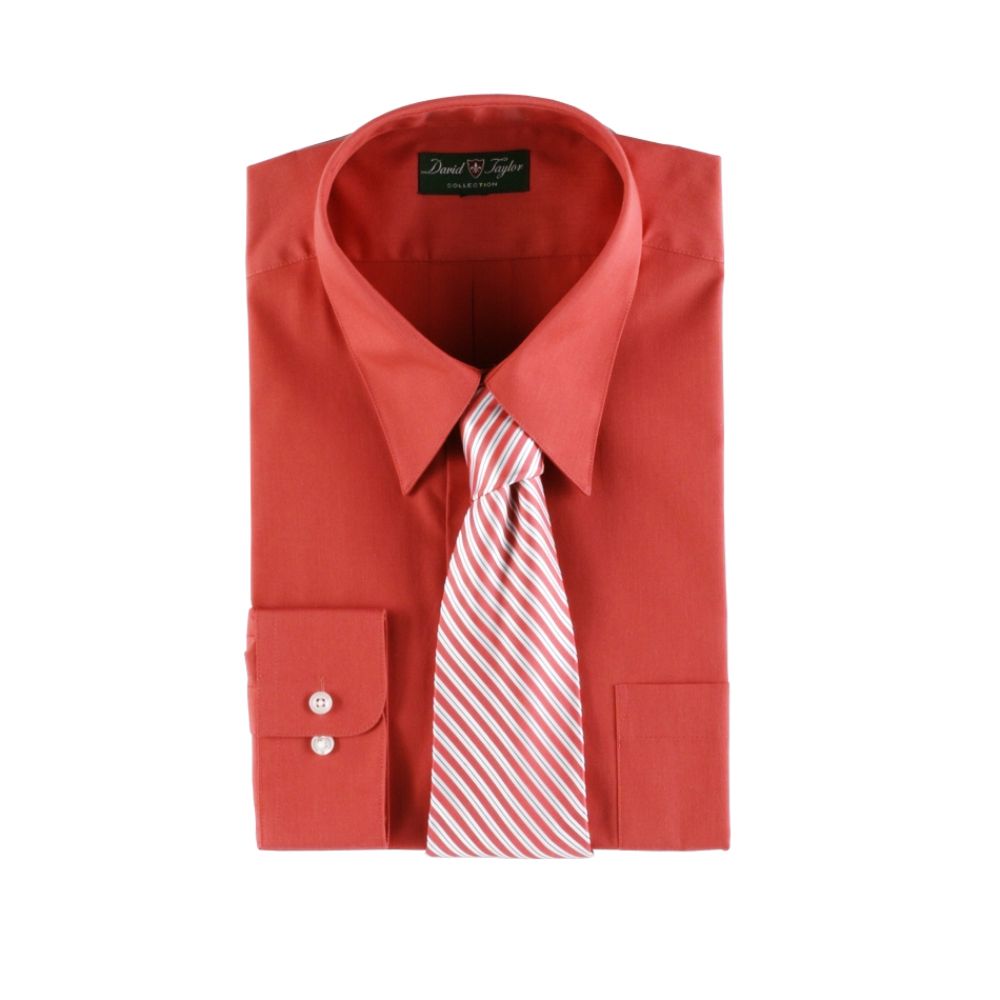 Men's Bright Dress Shirt with Matching Tie