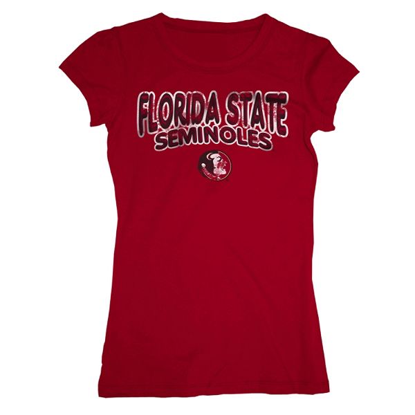 Ncaa Women's Florida State Seminoles Cap-sleeve Scoop With Raw Edges