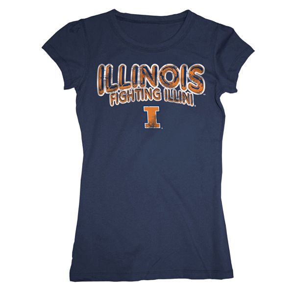 Ncaa Women's Illinois Fighting Illini Cap-sleeve Scoop With Raw Edges