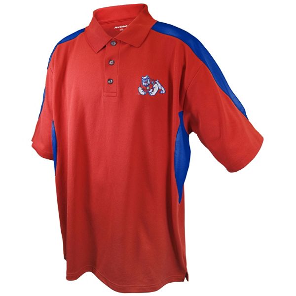 Ncaa Men's Big & Tall Fresno State Bulldogs Mascot Embroidery Polo