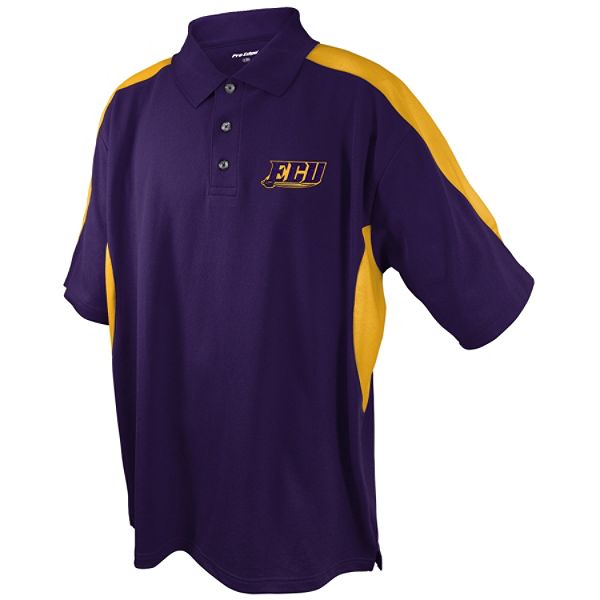 Ncaa Men's Short Sleeve East Carolina Pirates Mascot Embroidery Polo