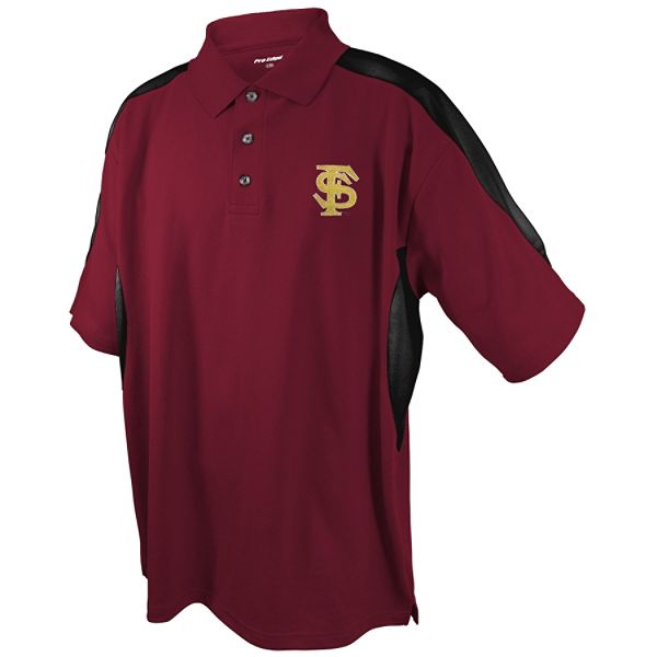 Ncaa Men's Short Sleeve Florida State Seminoles Mascot Embroidery Polo
