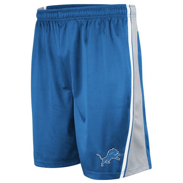 Nfl Men's Detroit Lions Left Leg Embroidered Colorblock Dazzle Shorts