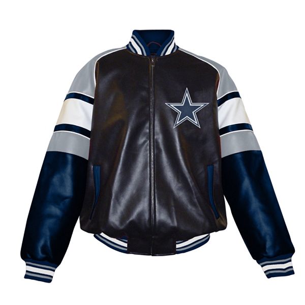 Nfl Men's Dallas Cowboys Pleather Jacket - Navy