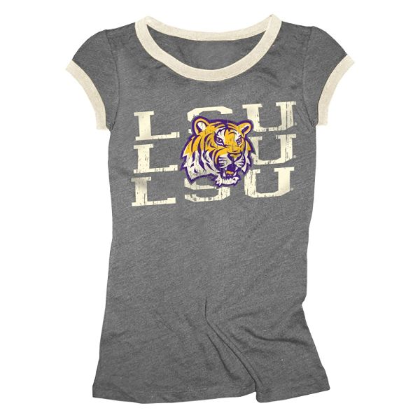 Ncaa Women's Lsu Tigers Short Sleeve Print Scoop Neck T-shirt