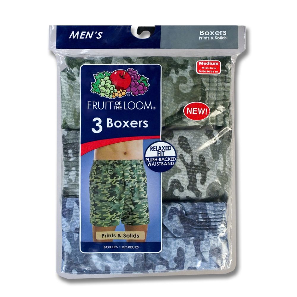 Fruit of the Loom Men's Big & Tall Print Relaxed Fit Boxers - 3 Pk Assorted Colors at Kmart.com
