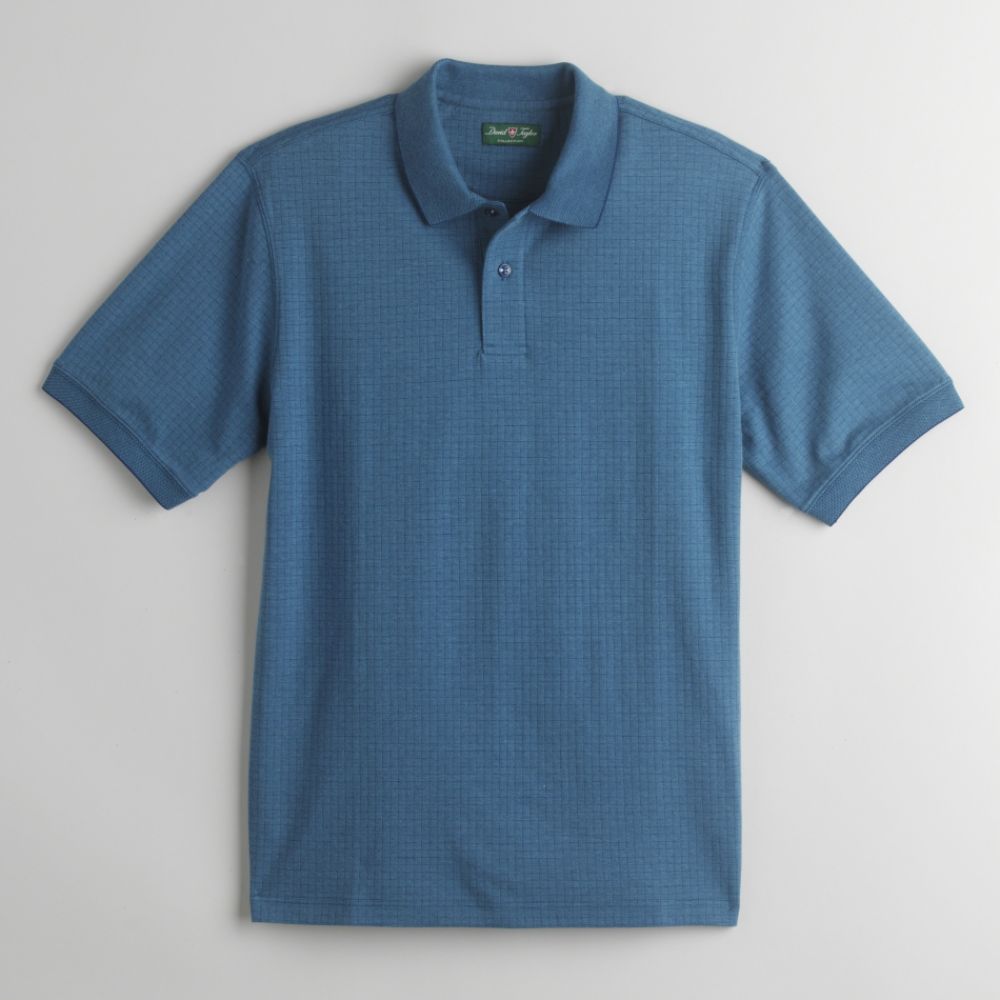 David Taylor Men's Jacquard Short Sleeve Polo Shirt