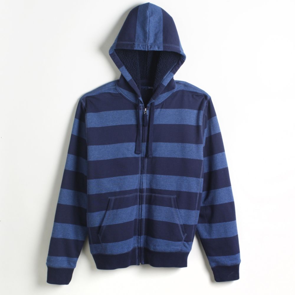 Basic Editions Men's Big & Tall Faux-Sherpa Lined Hooded Sweatshirt