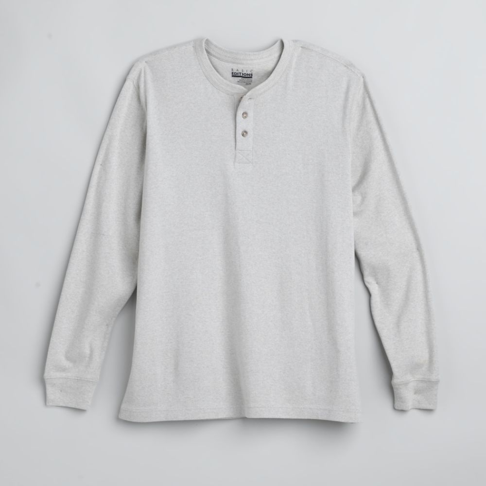 Basic Editions Men's Big & Tall Long Sleeve Henley