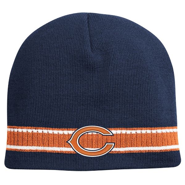 Nfl Men's Chicago Bears Skull Knit Hat - One Size Fits All Navy/orange