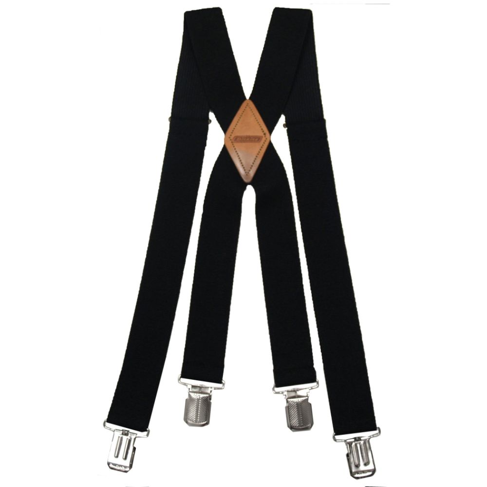 Dickies Men's Metal Clips With Logo Black Work Suspender