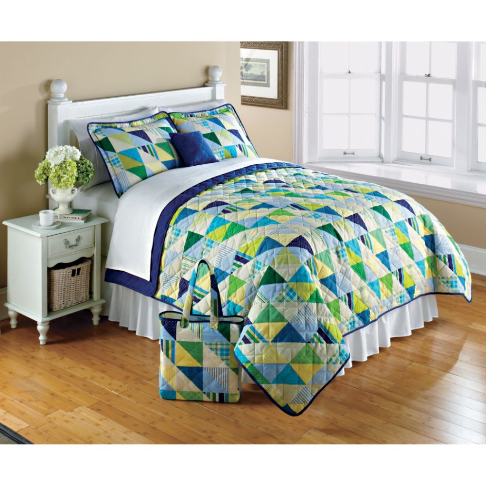 Essential Home Harbor Towne 5 Piece Quilt Bedding Set