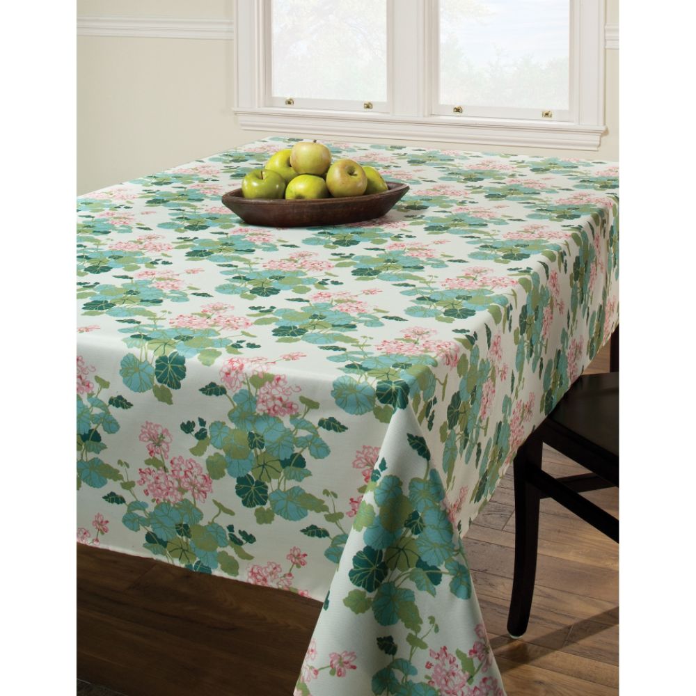 Country Living Kitsch Geranium Vinyl Tablecloth