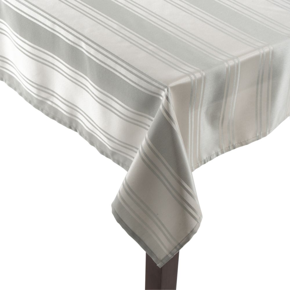 Jaclyn Smith Traditions Silk Stripe Sage Tablecloth