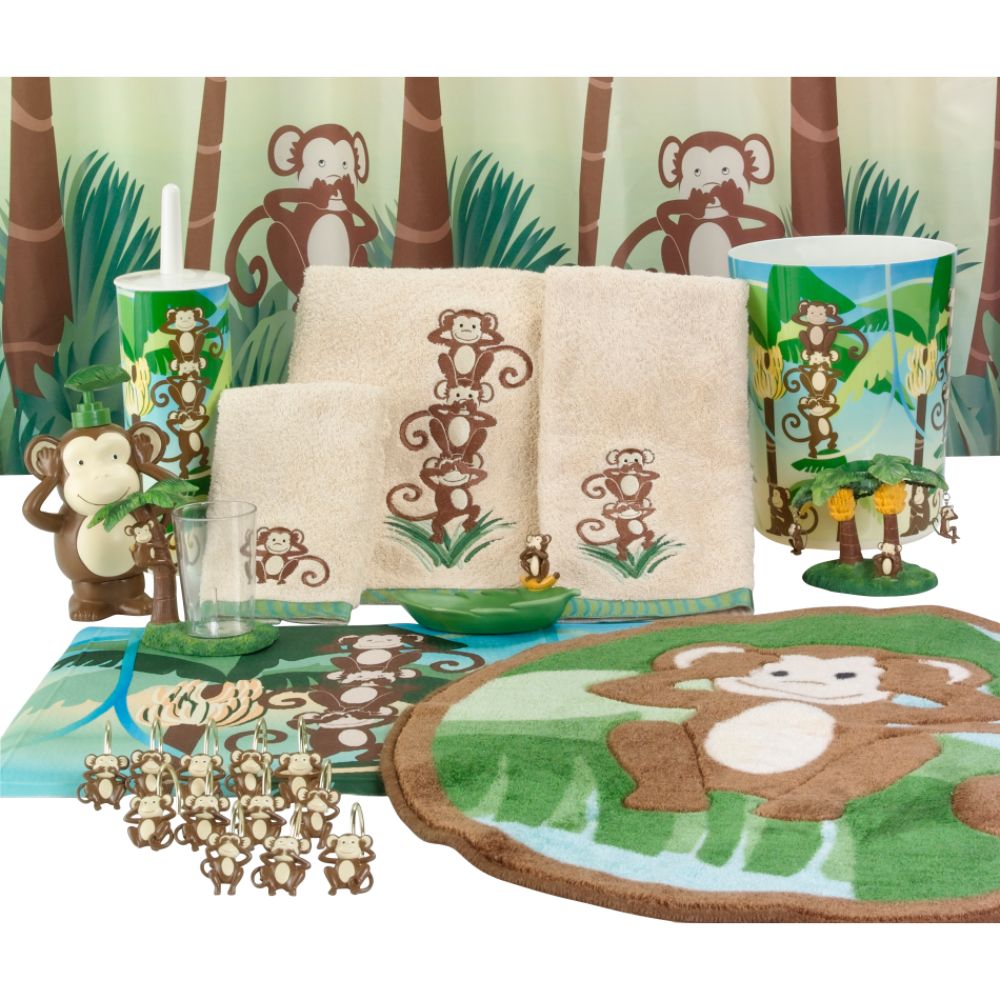 Essential Home Spunky Monkey Bath Accessory Collection