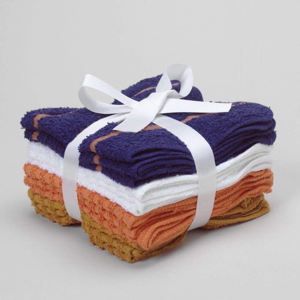 12Pk Washcloth Set Blue Stripe & Rib Combo at Kmart.com