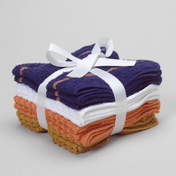 12pk Washcloth Set Blue Stripe & Rib Combo 1387223
