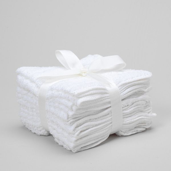 12pk Washcloth Set White Solid Combo 1387226