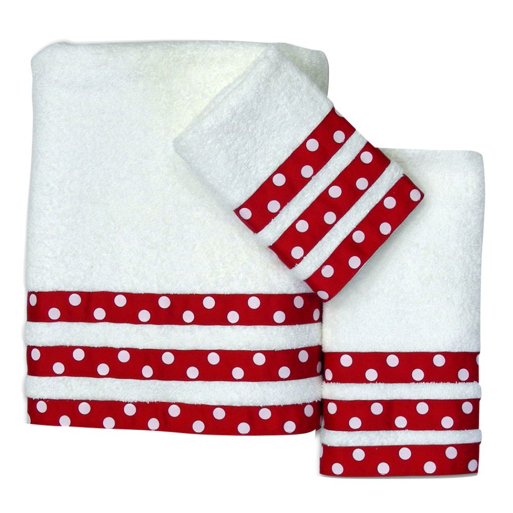 Dots Red 3 Piece Towel Set