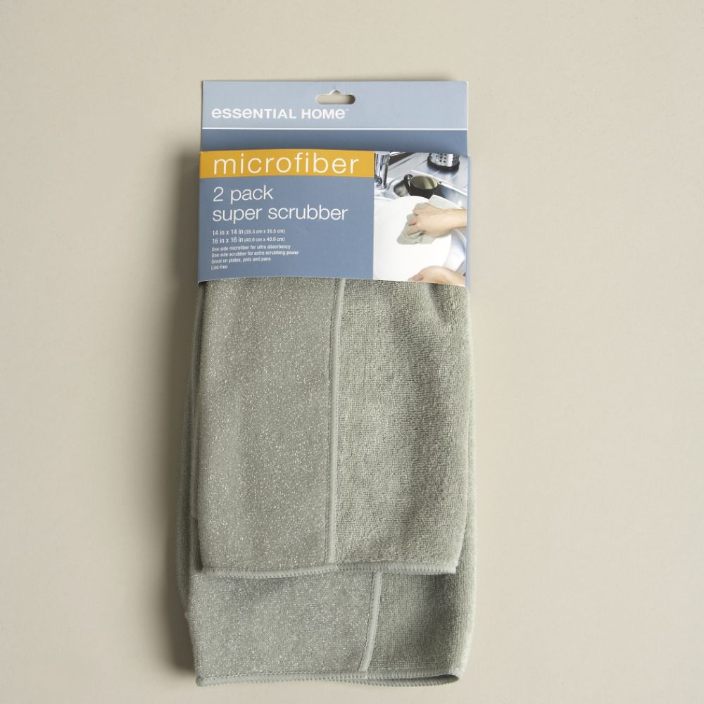 Essential Home 2-pk Microfiber Super Scrubber Dish Towel Sage