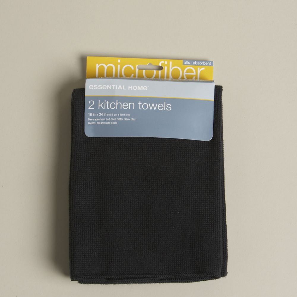 Essential Home 2-pk Microfiber Towel Black at Sears.com