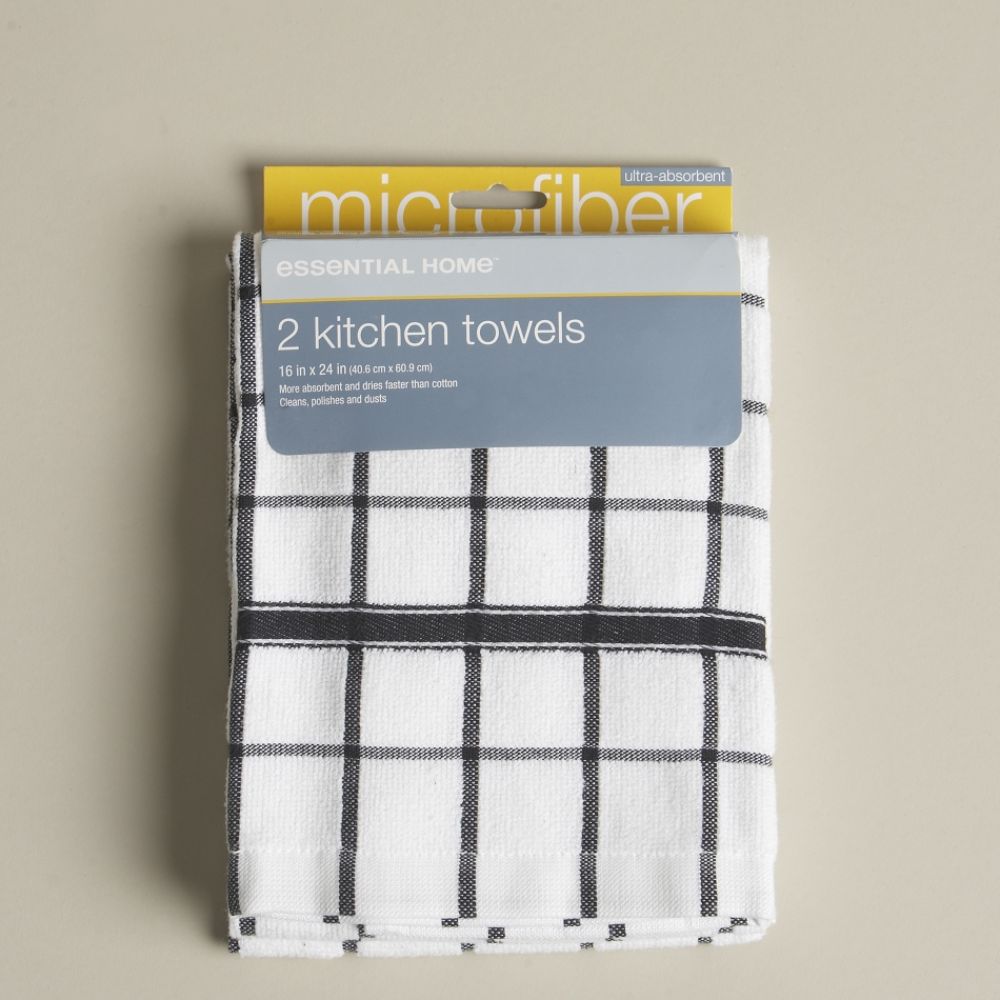 Essential Home 2-pk Microfiber Towel Black and White at Sears.com