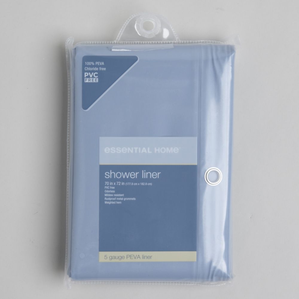 Essential Home Five Gauge PEVA Shower Curtain Liner Slate Blue at Kmart.com