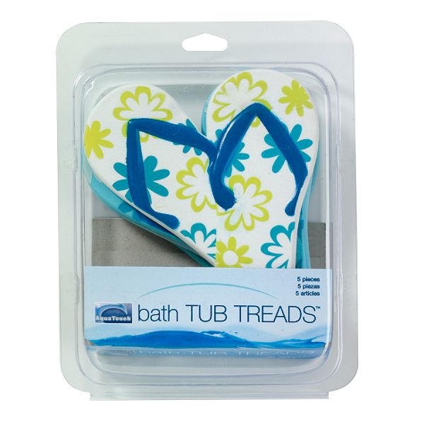 Aqua Touch 5-piece Bath Tub Treads - Flip Flops 8614