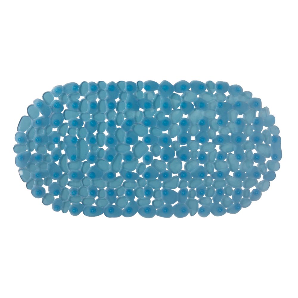 Essential Home 14 in. X 27 in. Blue Pebble Bath Mat