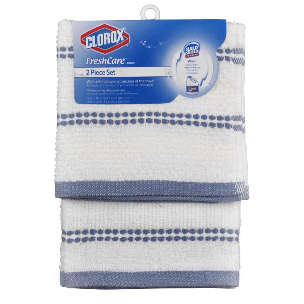 Clorox 2-Pack Multi Dish Towel Blue