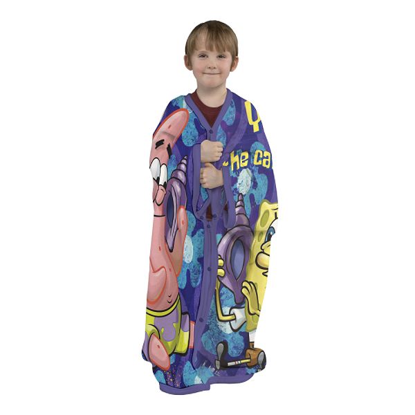 Nickelodeon Spongebob Catch Of The Day Micro Raschel Cuddle Wrap