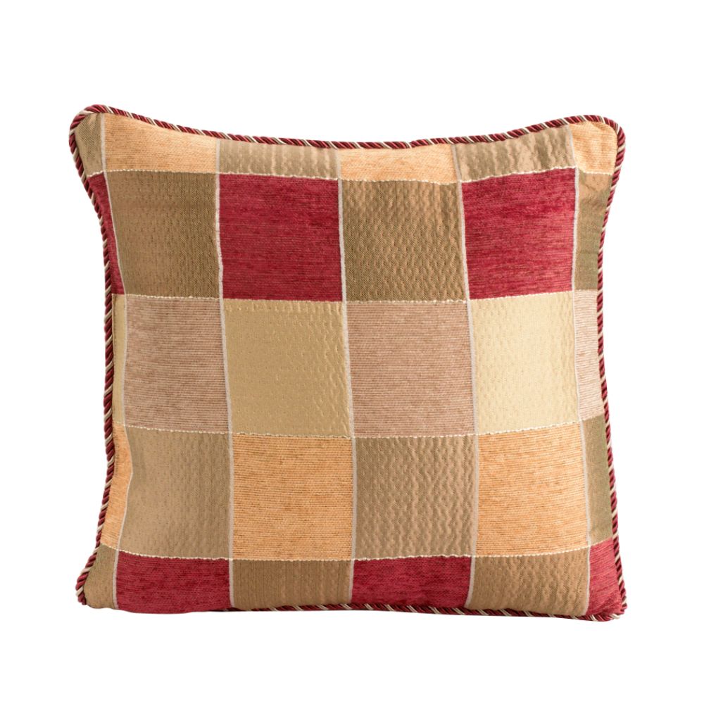 Essential Home Chenille Block Decorative Pillow With Braided Trim