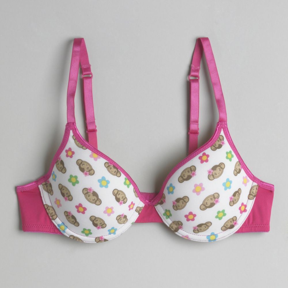 Joe Boxer Girl's Monkey Faces Print Underwire Bra