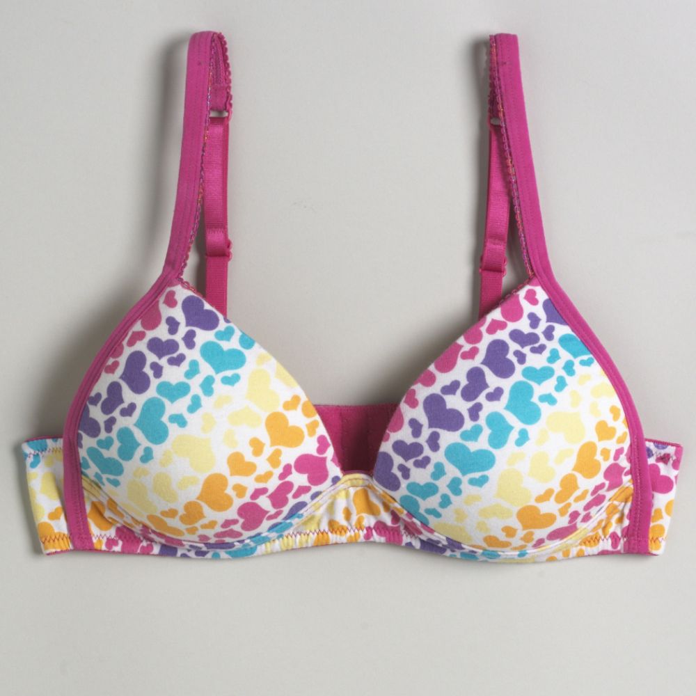 Joe Boxer Girl's Rainbow Hearts Underwire Bra