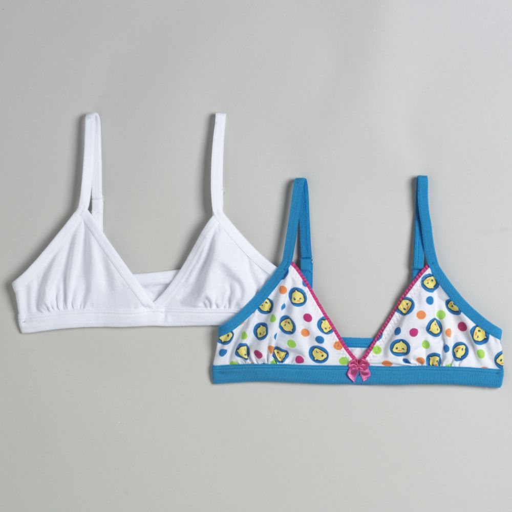 Joe Boxer Girl's Solid and Chick Print Graphic Training Bras