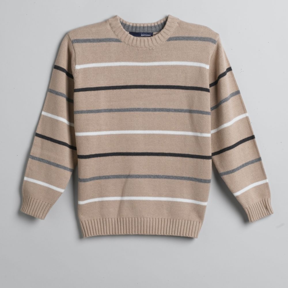 Basic Editions Boy's Crewneck Striped Sweater