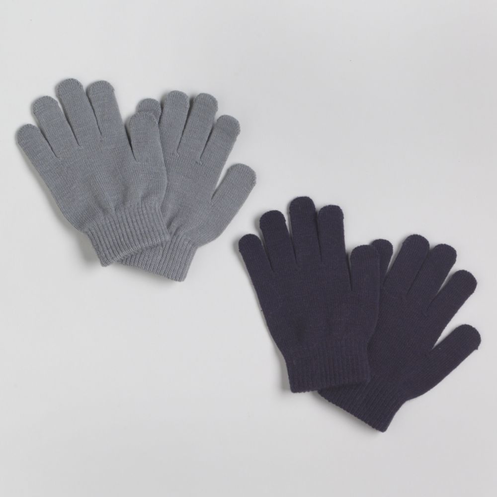 Boy's Two-Pack Solid Knit Gloves
