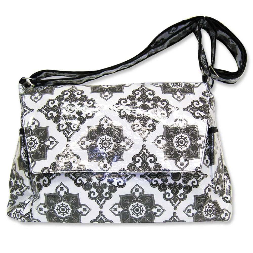 Trend Lab Baby Messenger Bag, Versailles Black & White