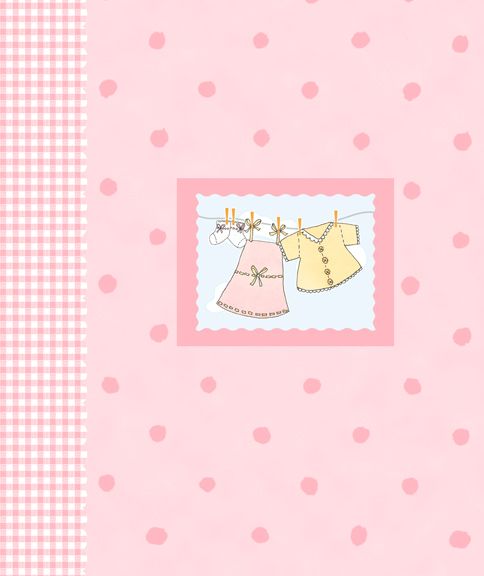 Tapestry By C.R. Gibson 8.5 X 11 Scrapbook w/ software included, Clothesline Baby Girl Design