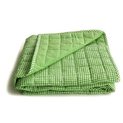 Tadpoles Classics Green Gingham Crib Coverlet