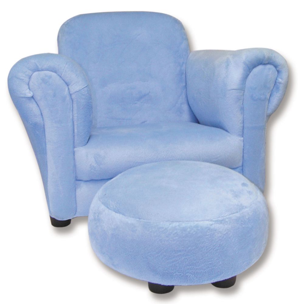 Trend Lab Baby Blue Velour Chair with Ottoman at Kmart.com