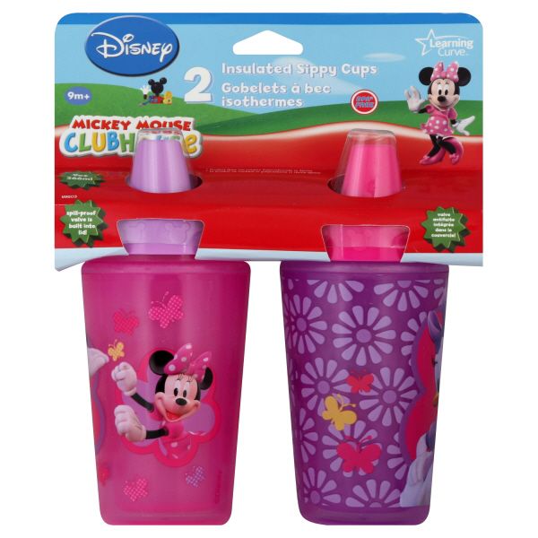 The First Years Sippy Cups, Insulated, Disney Mickey Mouse Clubhouse, 9 oz, 9M+, 2 cups