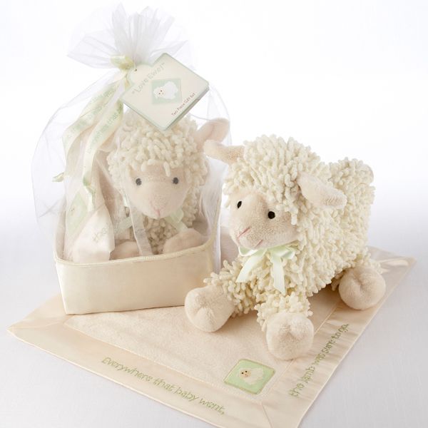 Baby Aspen "Love Ewe" Plush Lamb and Lovie Gift Set in Organza-and-Satin Drawstring Bag at Kmart.com