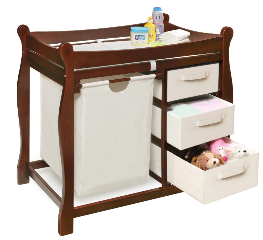 Badger Basket Cherry Sleigh Style Changing Table with Hamper/3 Baskets at Kmart.com