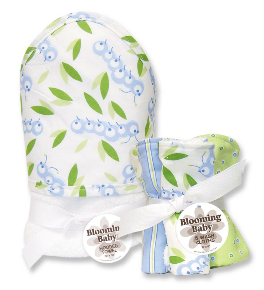 Trend-Lab Caterpillar Hooded Towel and Wash Cloth Set
